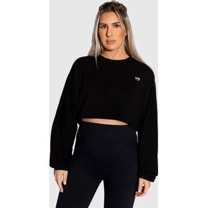 Lussey Sport Top Dames - Zwart - Maat L - Crop Top Long Sleeve - Sporttop - Zwangerschap