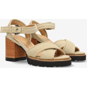 Shabbies Amsterdam Heeled Sandalen Lieve Sand - Maat 41