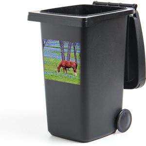 Container sticker Paard - Bloemen - Boom - 40x40 cm - Kliko sticker