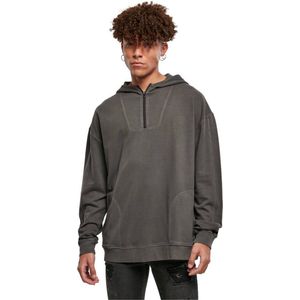 Urban Classics - Overdyed Camp Hoodie/trui - L - Zwart