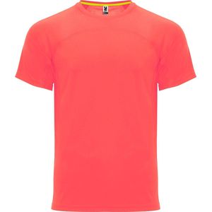 Fluorescent Koraal sportshirt unisex 'Monaco' merk Roly maat L