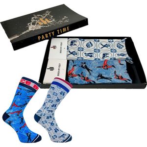 Sock My Feet geschenkdoos sokken heren 39 42 - cadeau voor man - duurzaam - naadloos - Iceskating Holland