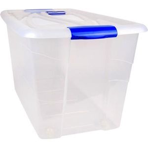 Hega Hogar Box Met Wielen - 75 cm x 45,5 cm - 90L - Transparant