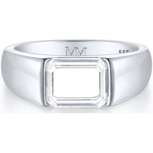 Portraitix - 14k Witgouden Heren Portrait Geslepen Moissanite Ring