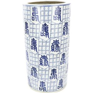 Fine Asianliving Keramische Paraplu Houder Porselein Chinese Karakters B25xH47cm