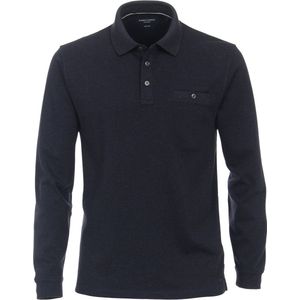 Casa Moda - Polo LS Navy Blauw - Regular-fit - Heren Poloshirt Maat XXL