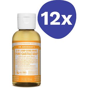 Dr. Bronner's Citrus Orange Vloeibare Zeep (12x 59ml)