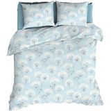 Romanette FLANEL Dekbedovertrek 200x200/220 Sneeuwbloemen iceblue