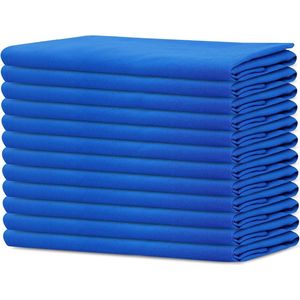 Pak van 12-100% katoenen oversized dinerservetten 50 CM x 50 CM (20 IN x 20 IN), Koningsblauw- Zware stof voor dagelijks gebruik met verstekhoeken afwerking, Koningsblauw