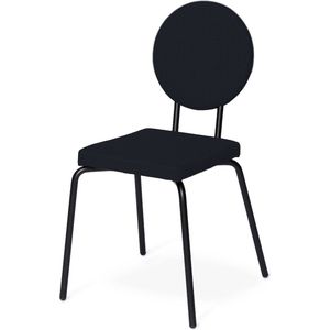 Puik Design - Option Black - Eetkamerstoel - Zwart - Square seat/Round backrest