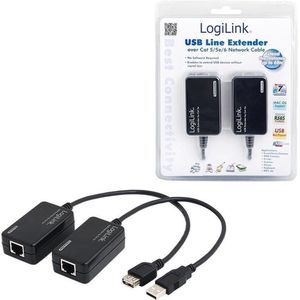 LogiLink UA0021D USB 1.1 Extender (verlenging) via netwerkkabel RJ45 60 m