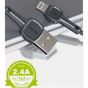 iPhone Oplader kabel 3 meter zwart (2 packs) | iPhone oplader kabel geschikt voor Apple iPhone - iPhone kabel - iPhone oplaadkabel - Lightning USB kabel - iPhone lader - iPhone laadkabel