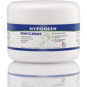 Hypogeen Voetcrème - Hypoallergeen - Voor Droge & Gevoelige Voeten - Met Squalaan & Ureum - PH Neutraal - Hydraterende Voetverzorging - 200ml Pot