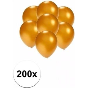 Kleine ballonnen goud metallic 200 stuks