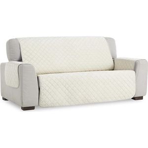 Belmarti® Bankbeschermer Velvet - 110cm breed - Ivoor - Premium Belmarti kwaliteit beschermhoes - Fluweelzacht - Antisliplaag - Duurzaam & Wasbaar
