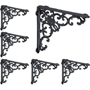 6x plankdragers zwart - nostalgie - antieke schapdragers - planksteunen