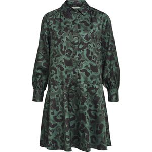 Object Objsarah L/s Shirt Dress Jurken Dames - Kleedje - Rok - Jurk - Donkergroen - Maat 40