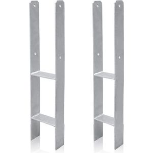 2X Post Support 101MM H Anchor - H-anker - H Form Post Support - H Paalhouder