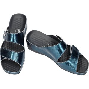 Vital -Dames - blauw petrol - slippers & muiltjes - maat 36