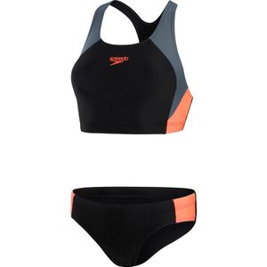 Speedo Colourblock Splice 2 Pieces Dames - Zwart / Grijs - maat 40