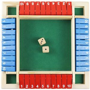 Shut The Box - 4 Spelers - Rood & Blauw - Dobbelspel - Rekenspel