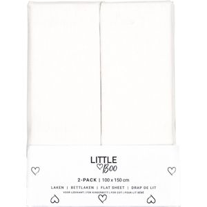 Little Boo Laken - Ledikant - Uni Wit - 2-pack - 100x150
