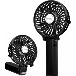 Oplaadbare 2600mAh-Batterij Stille USB Ventilator - 3 Snelheden - Persoonlijke Draagbare Handventilator - Opvouwbaar - Kleine Ventilator - Zwart - Kantoorreizen Home Outdoor Auto Ventilator