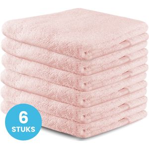 Funnies Handdoeken 6 Stuks Blush - Set van 6 Luxe Badhanddoeken - 70 x 140 cm - Hoogwaardig 100% Katoen - 500 gram/m² Dikke, Zachte en Sneldrogende Handdoek - Ideaal voor Badkamer, Sport, Sauna, Zwembad en Vakantie
