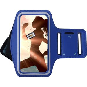 Motorola Moto G9 Power Hoesje - Moto G100 - Moto G60 - Sportband Hoesje - Sport Armband Case Hardloopband Blauw