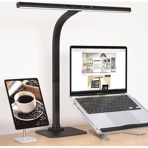 Monitor Lamp - Dimbare LED Bureaulamp - Verstelbare Gooseneck - Dimfunctie - Moderne Werkbankverlichting