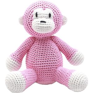Nature Zoo Knuffel Aap 21 Cm Roze