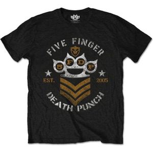 Five Finger Death Punch - Chevron Heren T-shirt - L - Zwart