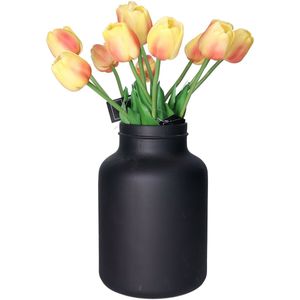 Countryfield Kunstbloemen boeket Tulp Tulipa - 10x - 44 cm - geel/oranje - Real Touch - kunst zijdebloemen