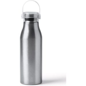 Zilverkleurige Design Waterfles/drinkfles/sportfles - aluminium - 750 ml - schroefdop Merk: Stamina