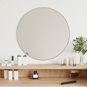 The Living Store Wandspiegel - Zilver - Ø50cm - Duurzaam glas en PVC