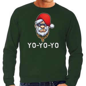 Gangster / rapper Santa foute Kerstsweater / Kerst trui groen voor heren - Kerstkleding / Christmas outfit XXL