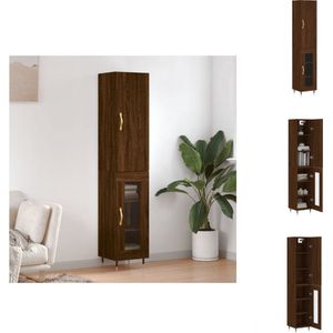 vidaXL Hoge Kast - Bruineiken - Bewerkt hout - 34.5 x 34 x 180 cm - Duurzaam materiaal - Keukenkast