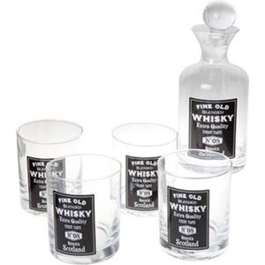Cosy&Trendy Whiskyset glazen + karaf - Set 5-delig