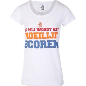 KNVB - Nederlands Elftal - Leeuwinnen T-shirt Dames Moeilijk Scoren Blanco-S