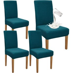 JGS ® Stijlvolle Waterafstotende Stoelhoezen voor Eetkamerstoelen, Set van 4, Rekbare Bescherming