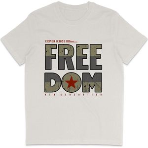 T Shirt Heren - Vrijheid Nieuwe Generatie - Wit (Vintage) - Maat XL