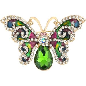 Trendy - Broche - Sierspeld - Broche Butterfly Sparkle Green