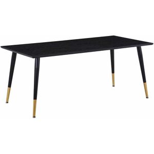 Pura rechthoekige eettafel - 180 x 90 cm - zwart/goud