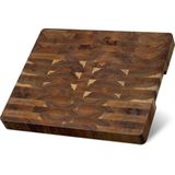 Navaris snijplank - Houten snijplank - Plank van acaciahout - 40 x 34 x 4 cm - Voor snijden en serveren - Met rubberen voetjes - Groot