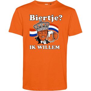 T-shirt Biertje? Ik Willem | Koningsdag kleding | oranje t-shirt | Oranje | maat 4XL