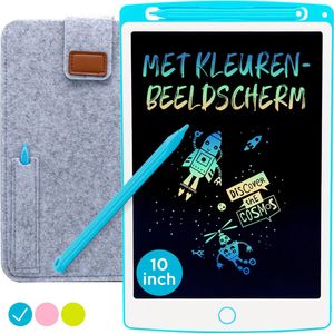 LCD Tekentablet ""Blauw"" 10 inch - Tekentablet Kinderen - Kado - Cadeau - Kinderen - Educatief Speelgoed Jongens & Meisjes - Tablet - Grafische Tablet - Teken Ipad - Kinderspeelgoed 7 Jaar - Kinder Speelgoed 3 Jaar - Creatief Speelgoed Voor In De Auto