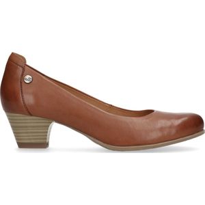 No Stress - Dames - Cognac bruine pump met lage hak - Maat 37