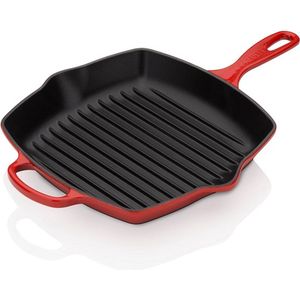 Le Creuset vierkante grillpan - 26 CM - Voor iedere warmte bron - Kersenrood