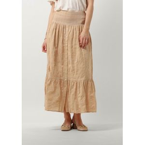 Ruby Tuesday Sali Long Skirt With Smock Waistband And Full Placket Rokken Dames - Zand - Maat 36