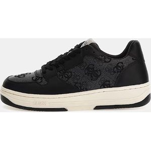 Guess Ancona Mixed-Leather Sneakers, Zwart 43